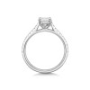 Platinum 1.00ct Emerald Cut Lab Grown Diamond Solitaire Ring with Diamond Shoulders 1.25ct