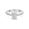Platinum Lab Grown Diamond Solitaire Ring with Diamond Shoulders 1.75ct