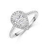 Platinum Lab Grown 1.50ct Pear Diamond Halo Shoulders Ring