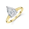 18ct Yellow Gold Lab Grown 2.50ct Pear Cut Diamond Solitaire Ring