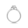 Platinum 1.00ct Pear Cut Lab Grown Diamond Halo Ring with Diamond Shoulders