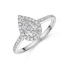 Platinum 1.00ct Pear Cut Lab Grown Diamond Halo Ring with Diamond Shoulders