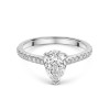 Platinum Pear Cut 1.00ct Lab Grown Diamond Ring with Diamond Shoulders