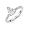 Platinum Pear Cut 1.00ct Lab Grown Diamond Ring with Diamond Shoulders