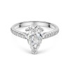 Platinum Pear Cut 2.00ct Lab Grown Diamond Ring with Diamond Shoulders