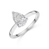 9ct White Gold Pear Shape 1.00ct Lab Grown Diamond 4 Claw Solitaire Ring