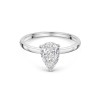 9ct White Gold Pear Shape 1.00ct Lab Grown Diamond 4 Claw Solitaire Ring