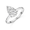 9ct White Gold Pear Shape 2.00ct Lab Grown Diamond 4 Claw Solitaire Ring