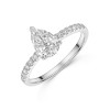 9ct White Gold Pear Shape 1.00ct Lab Grown Diamond 3 Claw Ring with Diamond Shoulders
