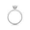 9ct White Gold Pear Shape 1.00ct Lab Grown Diamond 3 Claw Ring with Diamond Shoulders