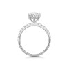 9ct White Gold Pear Shape 2.00ct Lab Diamond 3 Claw Diamond Shoulder Solitaire