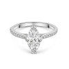 Platinum Lab Grown 1.00ct Marquise Diamond Ring with Diamond Shoulders