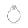 Platinum Cushion Cut 1ct Lab Grown Diamond Halo Ring with Diamond Shoulders