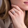 Platinum Cushion Cut 1ct Lab Grown Diamond Halo Ring with Diamond Shoulders