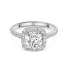 Platinum Cushion Cut 2.50ct Lab Grown Diamond Halo Ring
