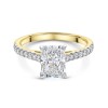 18ct Yellow Gold Lab Grown 2.25ct Radiant Cut Diamond Shoulders Ring