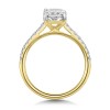 18ct Yellow Gold Lab Grown 2.25ct Radiant Cut Diamond Shoulders Ring