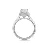 Platinum 2.25ct Radiant Cut Lab Grown Diamond Solitaire Halo Ring with Diamond Shoulders