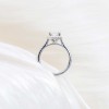 Platinum 2.25ct Radiant Cut Lab Grown Diamond Solitaire Halo Ring with Diamond Shoulders