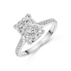 Platinum Radiant 3.25ct Lab Grown Diamond Solitaire Ring with Shoulders
