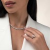 Platinum Radiant 3.25ct Lab Grown Diamond Solitaire Ring with Shoulders