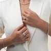 Platinum Radiant 3.25ct Lab Grown Diamond Solitaire Ring with Shoulders