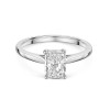 Platinum Radiant Cut 1.00ct Lab Grown Diamond 4 Claw Solitaire Ring