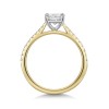 18ct Yellow Gold Radiant Cut 1.50ct Lab Grown Diamond 4 Claw Ring with Diamond Shoulders