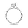 Platinum Radiant Cut 1.50ct Lab Grown Diamond 4 Claw Ring with Diamond Shoulders