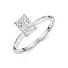 9ct White Gold Radiant Cut 1.00ct Lab Grown Diamond 4 Claw Solitaire Ring