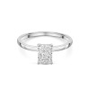 9ct White Gold Radiant Cut 1.00ct Lab Grown Diamond 4 Claw Solitaire Ring