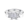 Platinum Emerald Cut 2.00ct Lab Grown Diamond 3 Stone Ring