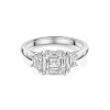 Platinum 2.55ct Asscher and Trapezoid 3 Stone Lab Grown Diamond Ring