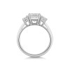 Platinum 2.55ct Asscher and Trapezoid 3 Stone Lab Grown Diamond Ring