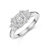 Platinum 2.55ct Asscher and Trapezoid 3 Stone Lab Grown Diamond Ring