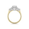 18ct Yellow Gold Oval & Pear 2ct Lab Grown Diamond Three Stone Ring