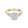 18ct Yellow Gold Oval & Pear 2ct Lab Grown Diamond Three Stone Ring