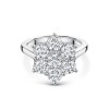 Platinum Lab Grown 2.00ct Round Brilliant Diamond Flower Cluster Ring