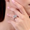 Platinum Lab Grown 2.00ct Round Brilliant Diamond Flower Cluster Ring