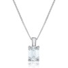 18ct White Gold Emerald Cut 1.00ct Lab Grown Diamond Pendant