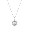 Platinum Princess Cut 1ct Lab Grown Diamond Halo Pendant 