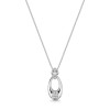 9ct White Gold Round Brilliant 0.25ct Lab Grown Diamond Oval Drop Pendant
