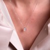 9ct White Gold Oval Cut 1.00ct Lab Grown Diamond Rub Over Pendant