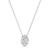 9ct White Gold Oval Cut 1.00ct Lab Grown Diamond Rub Over Pendant
