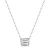 9ct White Gold Lab Grown Emerald Cut 1.00ct Diamond Rub Over Pendant