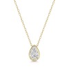 9ct Yellow Gold Pear Shape 1.00ct Lab Diamond Rub Over Pear Shape Pendant