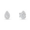 18ct White Gold Lab Grown 1.20ct Pear Cut Diamond Halo Earrings