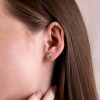 9ct White Gold Round Brilliant 0.12ct Lab Grown Diamond Half Heart Earrings