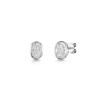 9ct White Gold Oval Cut 1.50ct Lab Grown Diamond Rub Over Earrings