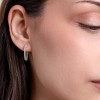 9ct White Gold Round Brilliant 0.75ct Lab Grown Diamond Micro Set Hoop Earrings